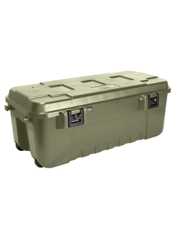 Storage Trunk with Wheels, Large, 108-Quart Lockable Storage Box