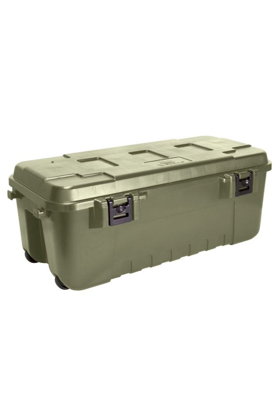 Storage Trunk with Wheels, Large, 108-Quart Lockable Storage Box