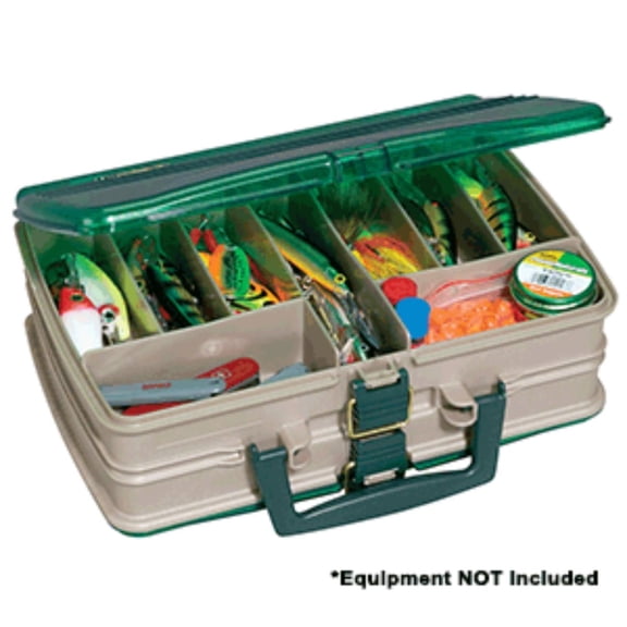 Plano Synergy Double Sided Fishing Satchel Tackle Box, Green / White