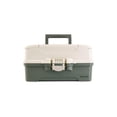 thumbnail image 1 of Plano Three-Tray Tackle Box, Green/Tan, Rust-Proof Brass Latch, Top-Access Tray with Deep Storage, Made in the USA, Portable Fishing Gear Storage Organizer, 1 of 3