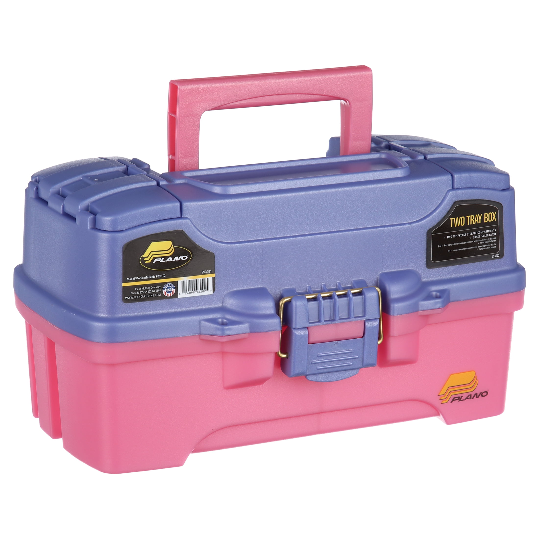 Plano Two Tray Fishing Tackle Box - Model: 6202-92 - Pink/Periwinkle