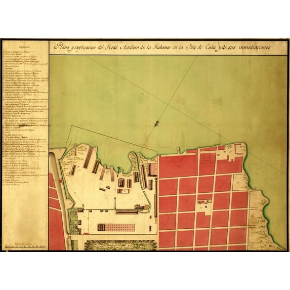 Havana Cuba City Plan - 1700's Poster Print