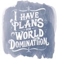 thumbnail image 1 of Plans for World Domination Quote Positive Life Motivation Inspiration Quotes Saying Wall Art Sticker Designs Vinyl Stickers For Home House Walls Rooms Windows Bedroom Decoration Size (26x26 inch), 1 of 1