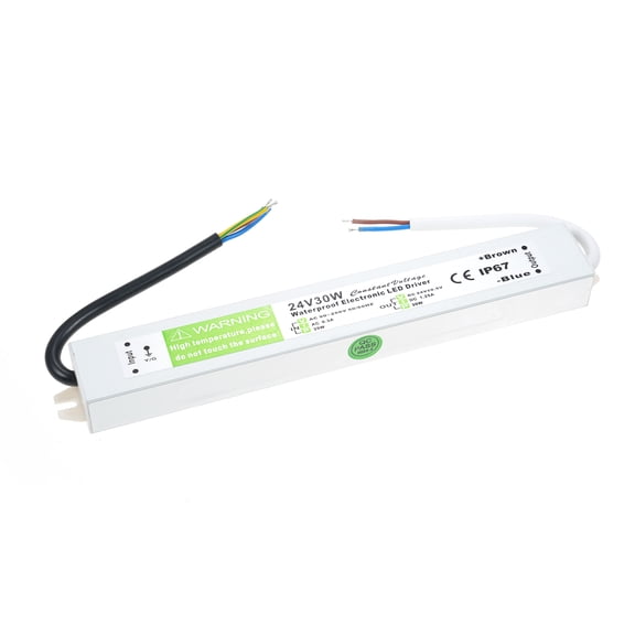 Plant Accessories 24V 10W LED Driver Switch Power Supply Transformer Adapter, IP67 , AC 90V-250V to DC, Constant Voltage Output, for LED Strip Light Outdoor Lightbox Signboard