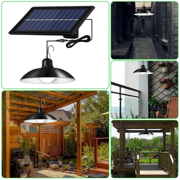 Plant Accessories Ceiling Solar Powered LEDs Ceiling Light Dimmable Shed Lights Patio Chandelier Split Solar Light Hang-ing Lamp Remote & Lighting Control with Timer Function IP65 Water-