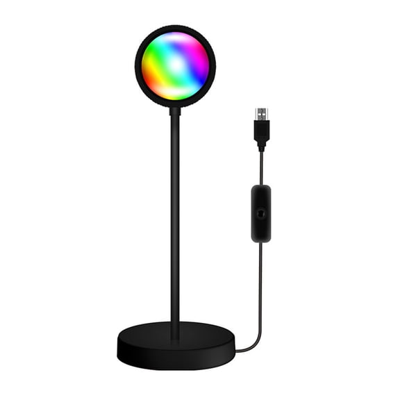 Plant Accessories Light RGB Sunset Atmospheres Lamp 360 Adjustable Sunset Projection Light USB Romantic LEDs Night Light with Remote Controller for Selfie/Living Room/Theme Party Bedroom