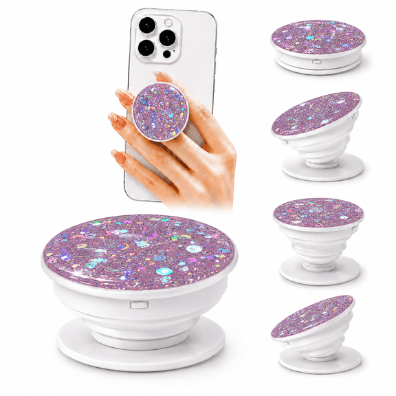 Plant-Based Adhesive Phone Grip, Collapsible Kickstand with Removable PopTop, Eco-Friendly Universal Phone Holder