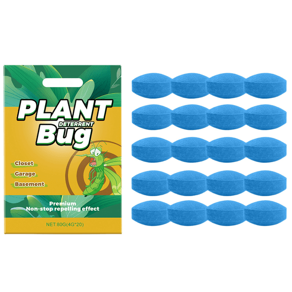 Plant-Based Bug Deterrent Tablets Natural Pest Repellent Balls for Closet Garage Basement Home Protection Net Wt 80g (4g x 20 Count)