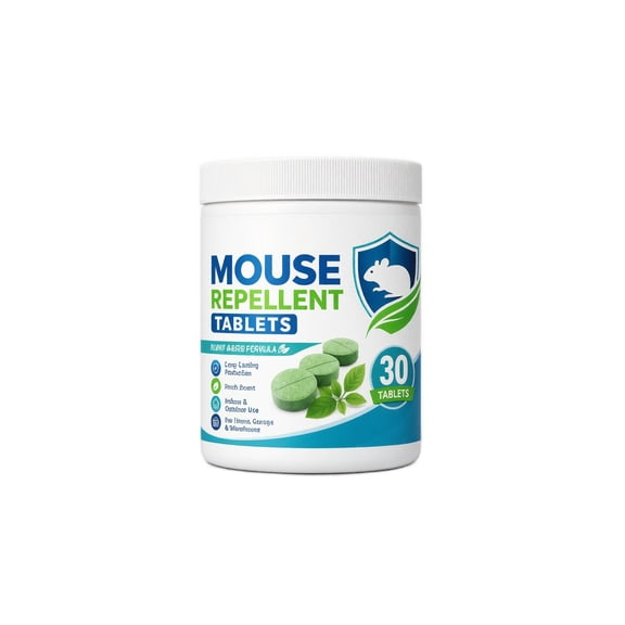 Plant Based Formula Mouse Repellent Tablets Strong Scented Rodent Control for Home Garage Basement Attic and Storage Areas 30 Count
