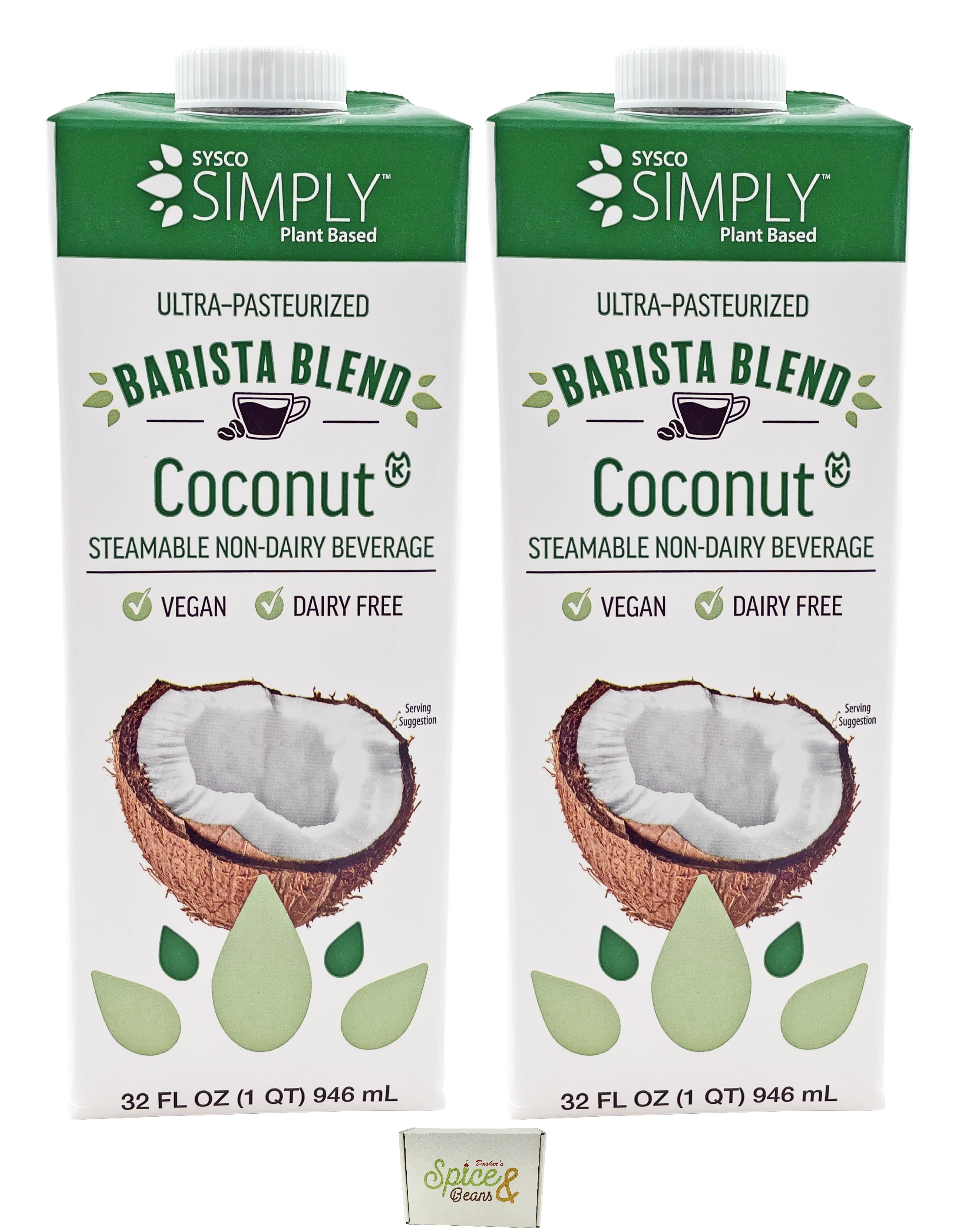 Plant Based Milk | Barista Blend | Vegan | Dairy Free | Kosher | (Pack of 2, Coconut)