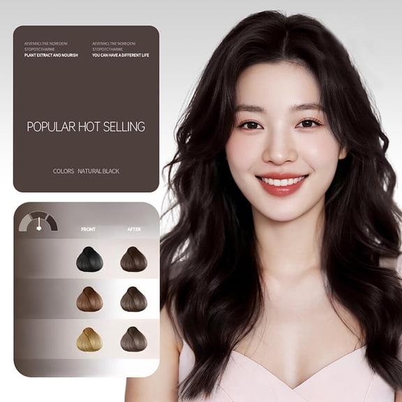 Plant-Based Oil Hair Color Cream in Black Tea 210g, Natural Formula with Botanical Extracts, Gentle Hair Coloring