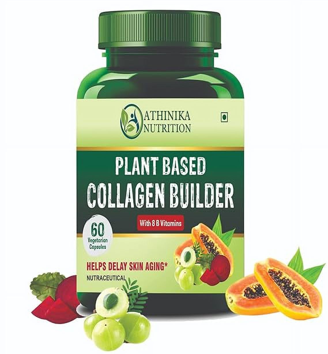 Plant Based Organic Collagen Builder With 8 B Vitamins for Hair and Skin Collagen Supplement