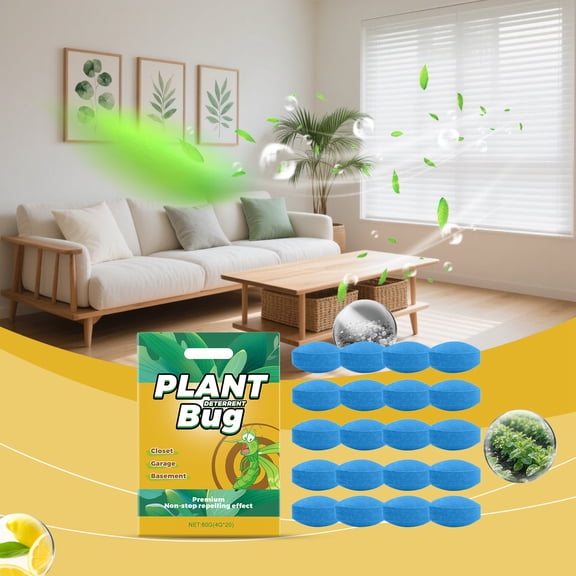 Plant-Based Pest Repellent Tablets 20 Pack Long Lasting Mild Formula for Closets Garages Basements Storage Areas Indoor Use