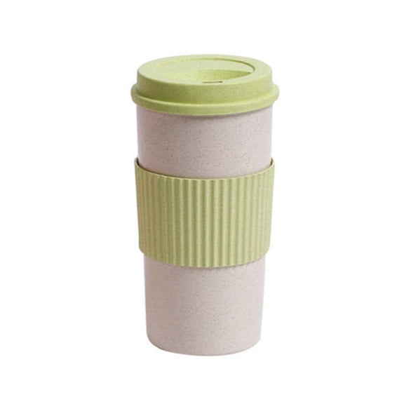 Plant-Based Reusable Coffee Cup with Lid| 15.2oz Portable Travel Mug made from Bamboo | Dishwasher Safe, Zero Waste, Plastic Free
