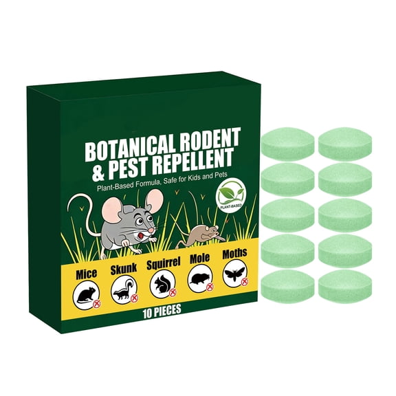 Plant-Based Rodent and Pest Repellent Tablets for Indoor and Outdoor Use Safe for Children and Pets Botanical 0 Pieces