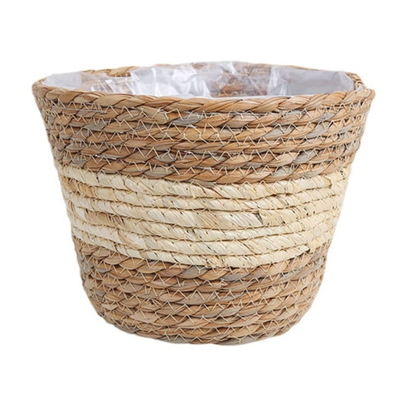 Plant Basket under $5! Yannianjz Woven Rattan Flower Pot Basket with Handles, Large Opening Planter for Plants Indoor, Bohemian Home Decor Storage Container
