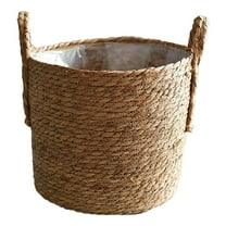 Plant Basket – Plant Container for Indoor Artificial Trees,Round Indoor Tree Pot,8 Inch Woven Wicker Planter Baskets for Plants and Home Decor