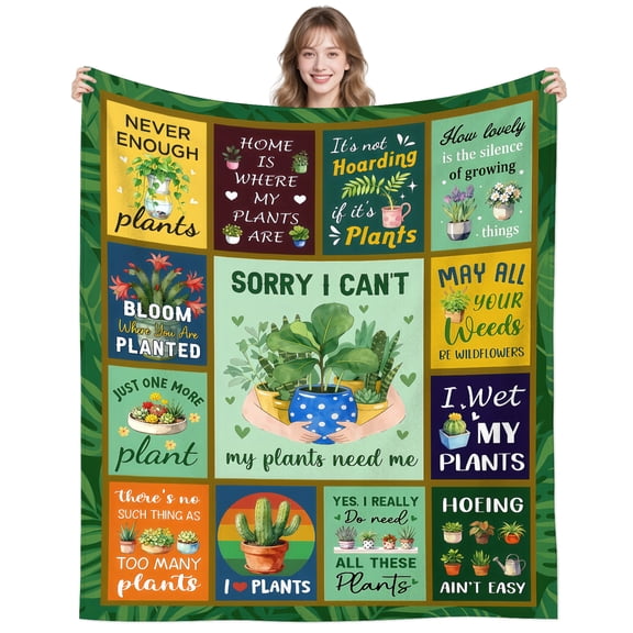Plant Blanket Gardening Gifts for Women Men Gardeners Plants Lover Soft Plants Throw Blanket Presents Birthday Christmas 50"x40"