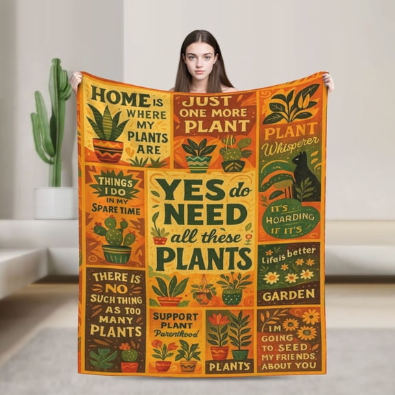 Plant Blanket Gifts for Women, Plant Lover Gifts for Women, Gardening Gifts for Woman, Mom Aunt Grandma on Mothers Day Throw Blanket for Sofa, for Holiday, Birthday 50x40