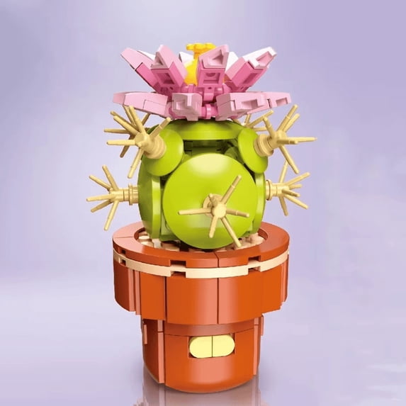 Plant Building Brick Kit - Potted Mini Cactus by Wizardi F07N11-9-3(113)