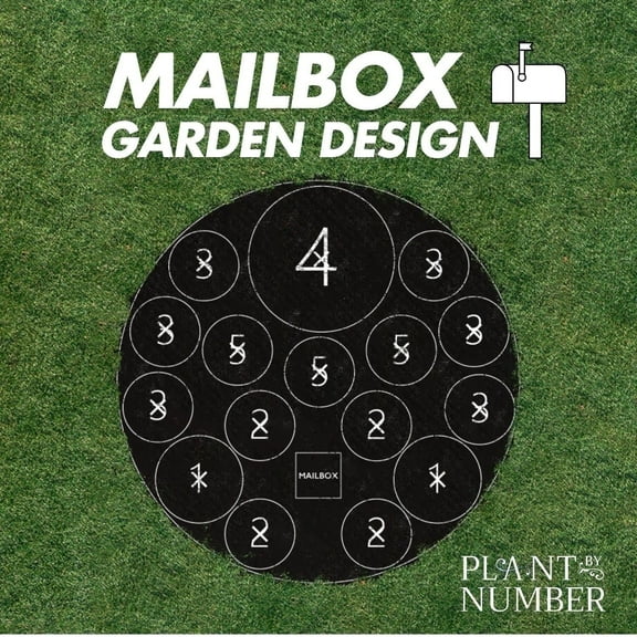 Plant By Number Landscape Fabric, Mailbox Garden Design, 7-ft x 7-ft