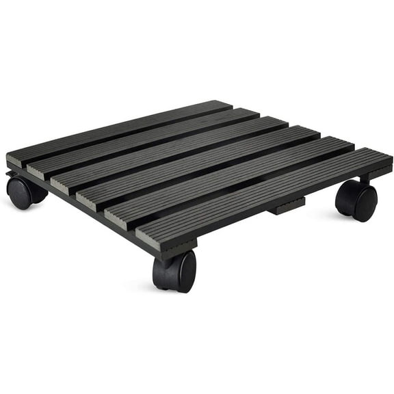 CERBIOR Plant Caddy Heavy Duty Plant Pot with 5 Rolling Wheels Indoor/Outdoor Holds up to 14 Inches and 150 Lbs Strong and Sturdy Design (14 Inch Square, Charcoal)