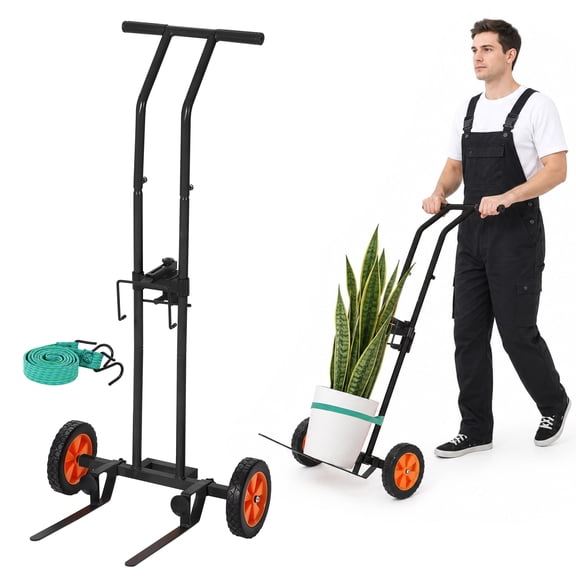Plant Caddy with Plant Wheels,180LBS Heavy Duty Garden Trolley Plant Cart with Adjustable Grabbing Arms & Securing Straps for Indoor Outdoor Planters