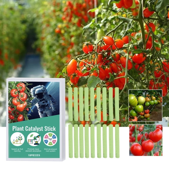 Plant Catalyst Growth Sticks, 1Box(18 Pcs) Slow-Release Fertilizer Rods for Indoor & Outdoor Plants, Nutrient Boosters for Vegetables, Flowers & Houseplants