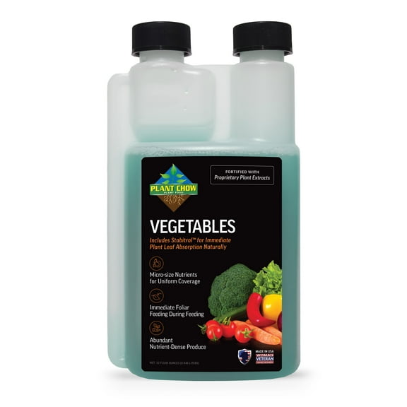 Plant Chow Vegetable Plant Food, 32 Fl Oz, Liquid Fertilizer with Micro-Nutrient
