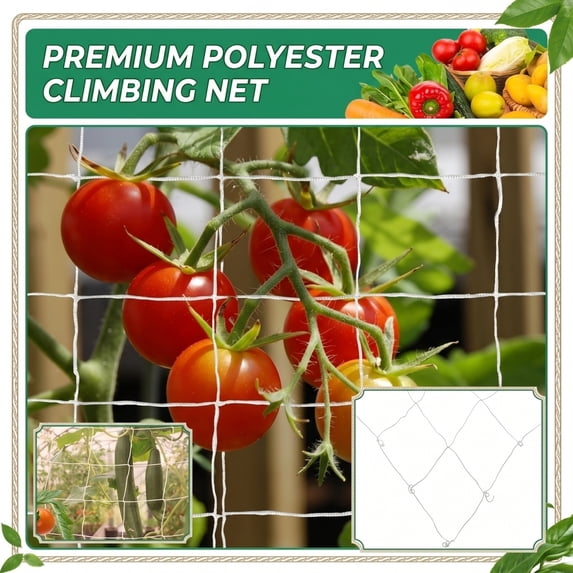 Plant Climbing Net Polyester Trellis Netting for Vegetable Garden Support and Vine Plant Growth Guidance, 4x8 Ft