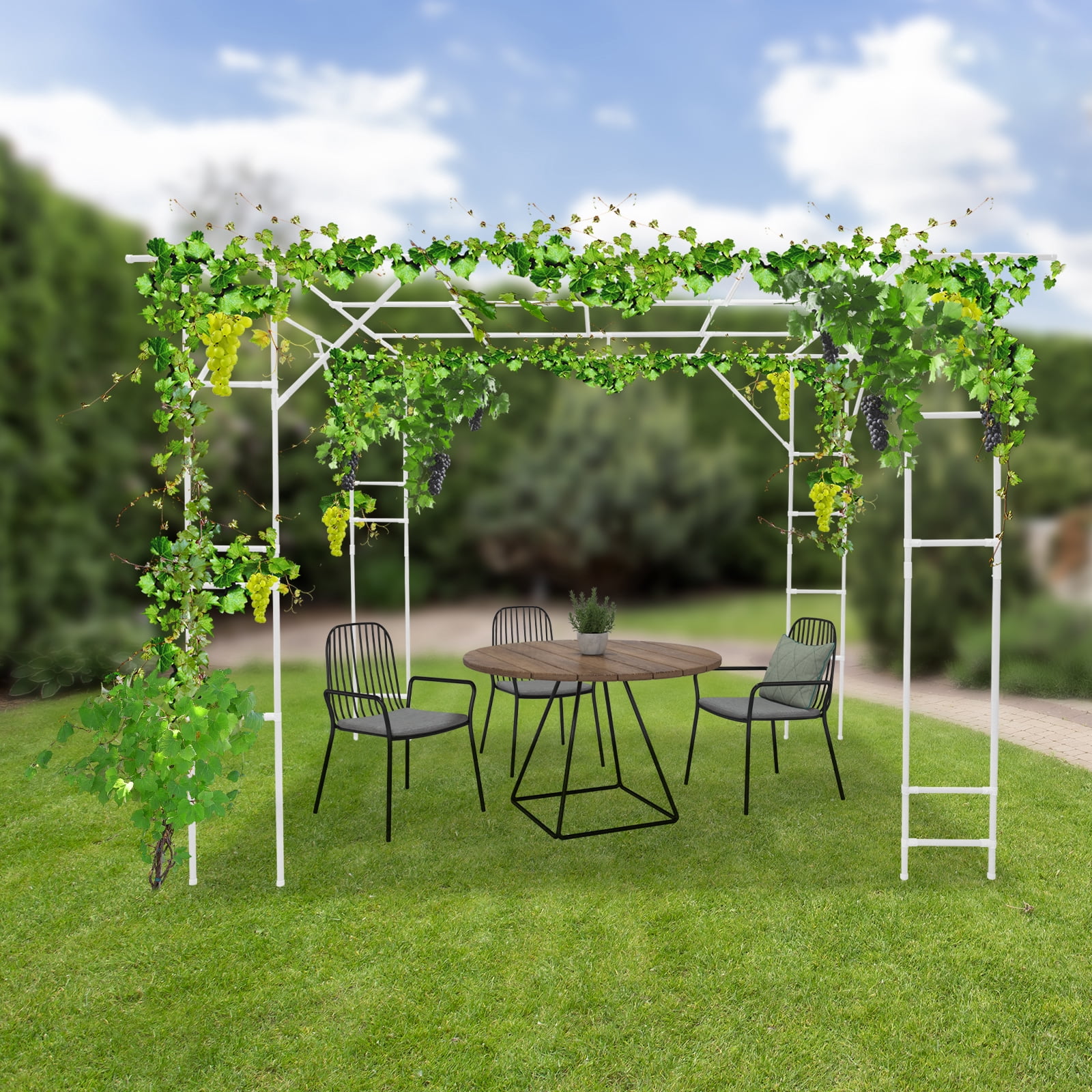 Plant Climbing Stand, Outdoor Plant Stand, Plant Climbing Display Rack 3*2*2.3m White