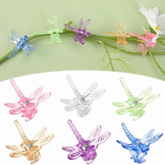 Plant Clips,Dragonfly Clips to Keep Bugs Away,Plant Orchid Clips, Garden Plant Support Clip, Dragonfly Orchid Clips, Portable Cute Flower Vine Clips