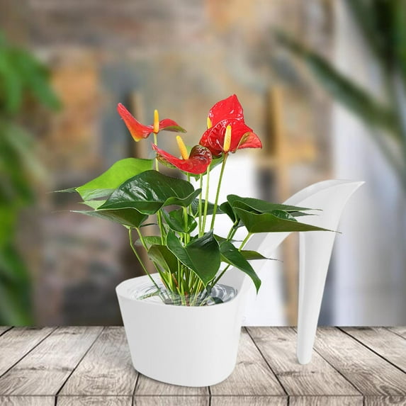 Plant Corner High Heel Shaped Desktop Planter Pot, Decorative Polypropylene Flower Pot for Succulents, Herbs, Small Plants, Fashionable Home Office Garden Decoration, 21.5x12.5x21.5cm, White