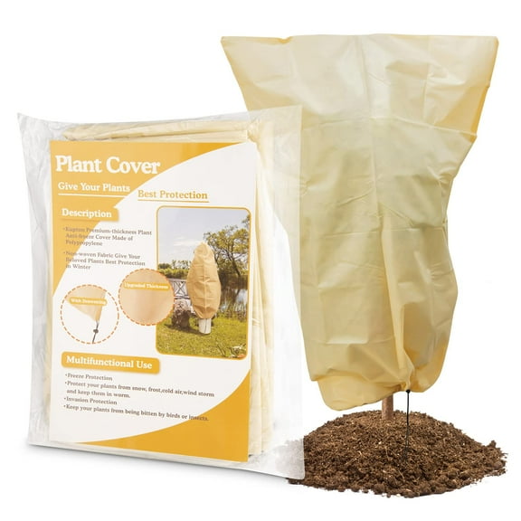Plant Cover Freeze Protection 70.87X 82.68(1 pack), 2.1oz Thickened Winter Drawstring Frost Protection Cover Bag, Reusable Shrub Jacket Warm Blanket for Protecting Tree Vegetable Potted Flowers