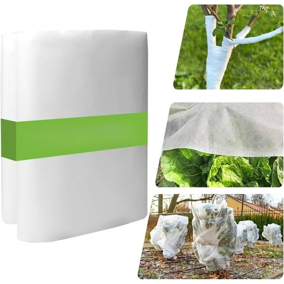Plant Covers Freeze Protection 0.9 oz/yd², 6.6 ft x 16.4 ft Floating Row Cover, Plant Cover Insects Barrier Protection for Garden, Reusable Frost Cloth Plant Freeze Protection Covers for Winter