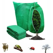 Plant Covers Freeze Protection, 1 Pack Winter Cold Weather Frost Blankets Shrub Covers with Zipper Drawstring, Plant Bags Frost Cloths for Outdoor Plants (Green)