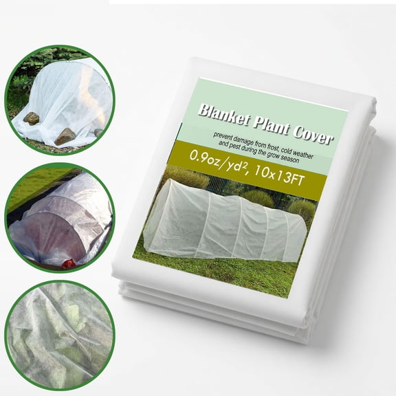 Maphissus 13 x 10 ft Plant Cover Frost Cloth ,Floating Row Cover for Freeze Protection in Winter Cold, Gardening Down