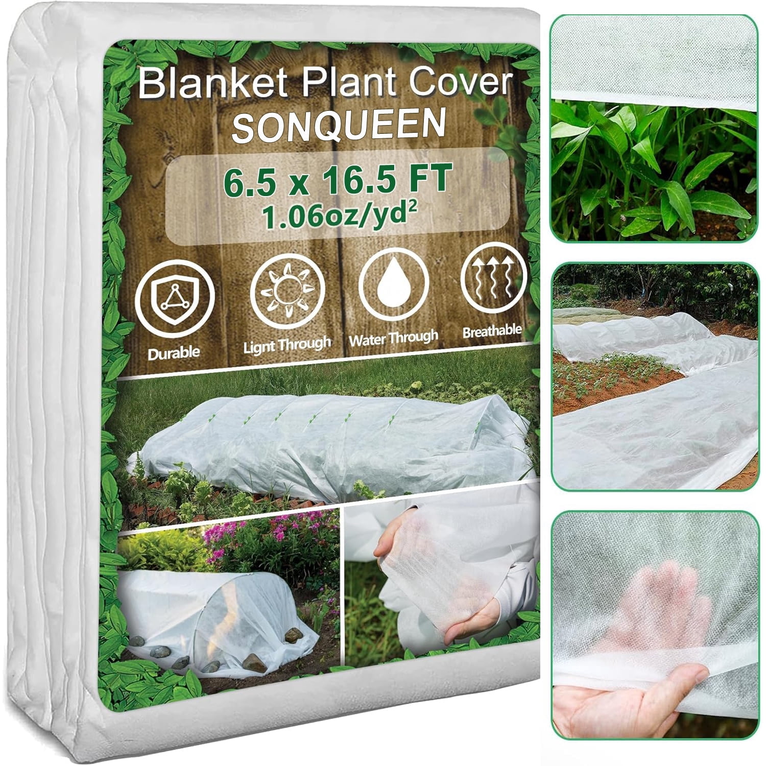 SONQUEEN, Plant Covers Freeze Protection, 6.5x16.5ft, Frost Blanket ...