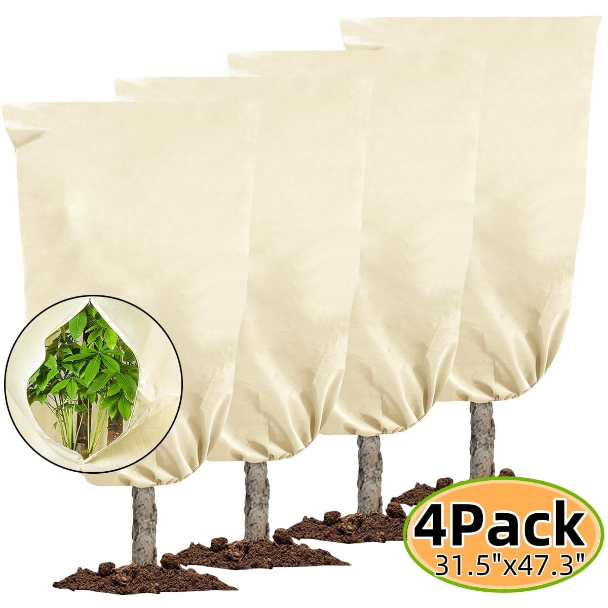 Plant Covers Freeze Protection ,31.5" x 47.3" 4 Pack Frost Cloths for ...