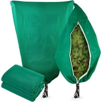 Plant Covers Freeze Protection Thicker Outdoor Winter Frost Cloths Blankets with Zipper Drawstring,  Reusable Garden Tree Cover Bags for Cold Weather Fruit Tree Shrub Potted-23.6" W X 31.4" H,Green