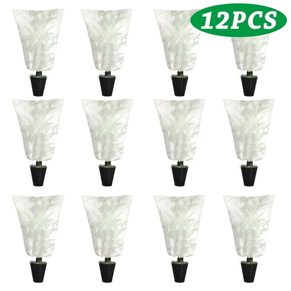 Plant Covers Freeze Protection Winter Frost Blankets for Outdoor Plants Reusable Plant Protector Drawstring Bags for Cold Frost Freeze Sun Prevention 32" x 47" 12 Pcs