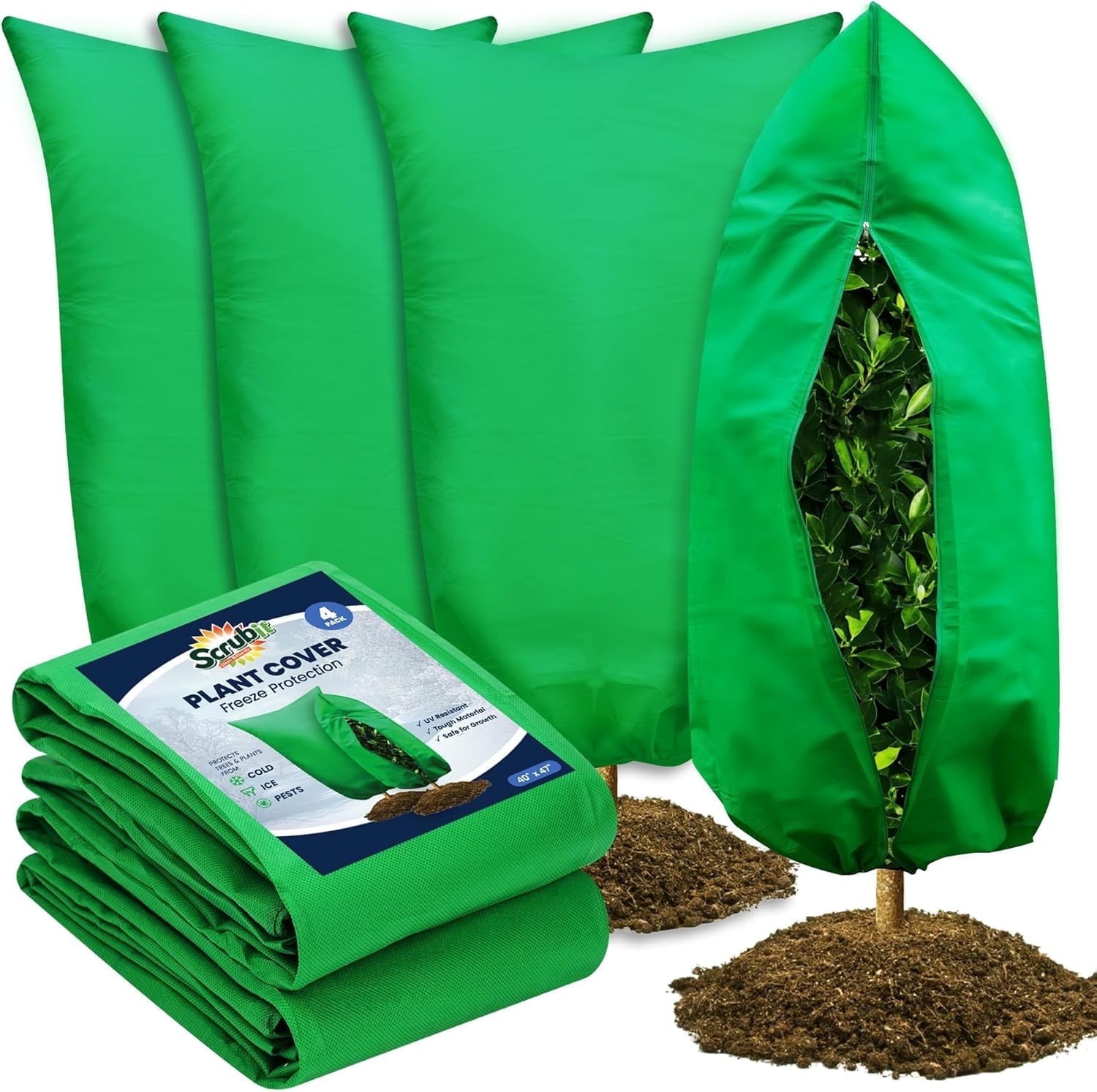 Walmart discount codes: Walmart Black Friday Deals 2025 - SCRUBIT Plant Covers Freeze Protection, Thick Winter Shrubs Frost Cloth, 40” x 47”, Green, 4-Pack