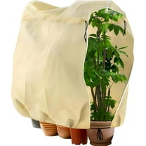 Plant Covers, Strong Plant Thickened Drawstring Bag, Freeze Protection Covers, Large Winter Shelter to Block Cold Air and Frost, Beige Large Pot Plant Bag, 39.4*31.5in