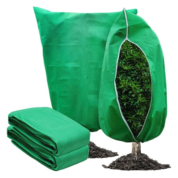 Plant Covers For Winter, Plant Cold Cover - Frost Resistant Thickened Non-Woven Fabric, Drawstring & Zipper Style, 47X71 Inch, Plant Warmth - For Garden Plants, Potted Plants,