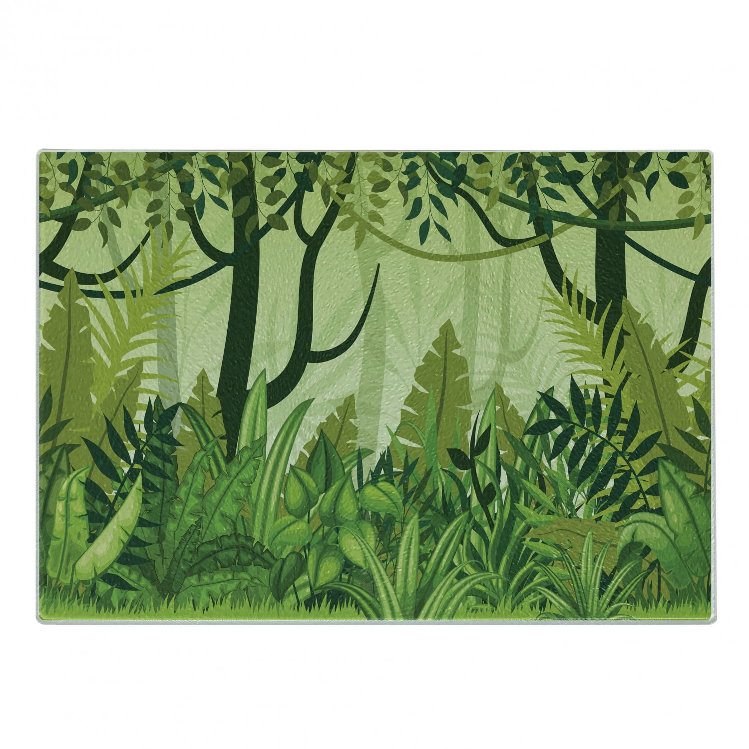 Plant Cutting Board, Cartoon Style Jungle Depiction Hand Drawn Digital  Rainforest Leaves Bushes Trees, Decorative Tempered Glass Cutting and  Serving Board, Small Size, Forest Green, by Ambesonne - Walmart.com, image size:1500x1500