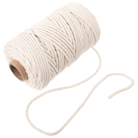 STRANDCHIC 5Mm Macrame Cord Cotton Rope for Wall Hanging Tapestry Woven Rope Beige Color