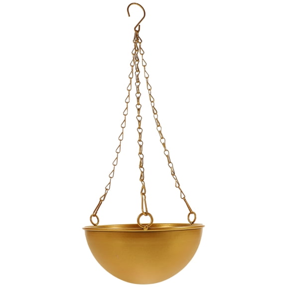RENACLIPY Planter for Outdoor Hanging Flowerpot Golden Plastic for Plant Lovers 1Pcs