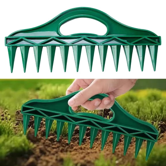 Plant Dibber Tool for Sowing, Seedling Hole Puncher for Vegetable and Garden Planting, Green
