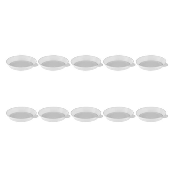 BESTOYARD 10Pcs Plastic Small Plant Pots Saucer Tray White Widen Edge Designed for Bonsai and Flower Planting