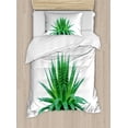 thumbnail image 1 of Plant Duvet Cover Set, Medicinal Aloe Vera with Vibrant Colors Indigenous Species Alternative Natural Remedy, Decorative 2 Piece Bedding Set with 1 Pillow Shams, Twin Size, Fern Green, by Ambesonne, 1 of 3